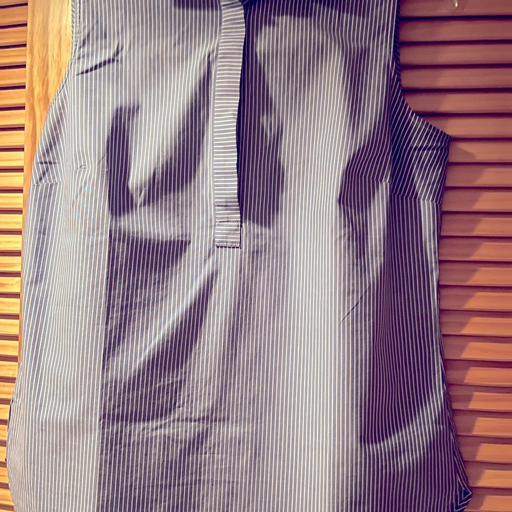 Striped Sleeveless Top - Blue and White - Picture 2 of 3
